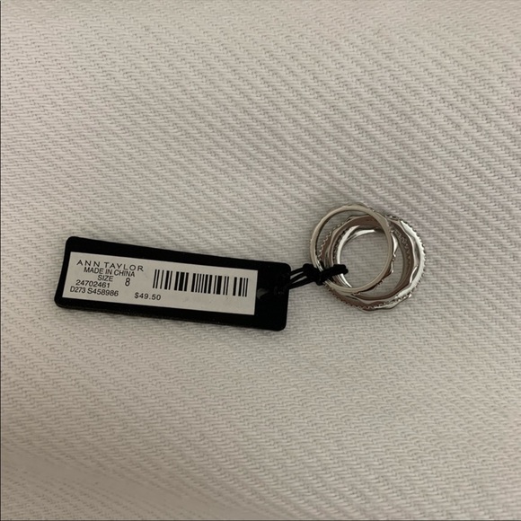 Ann Taylor crystal stacked ring set - Picture 6 of 7